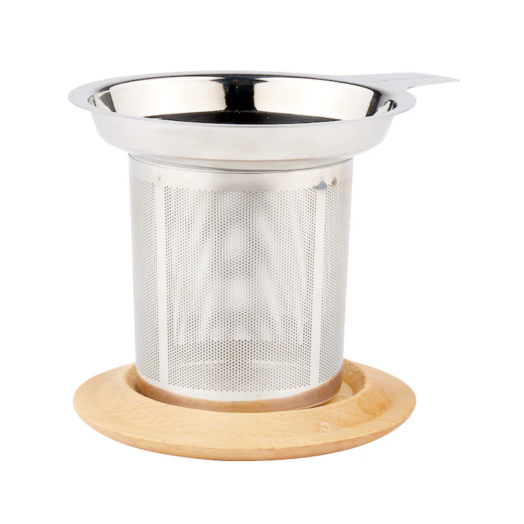 Infuseur panier à thé - avec couvercle en bambou - Image 3